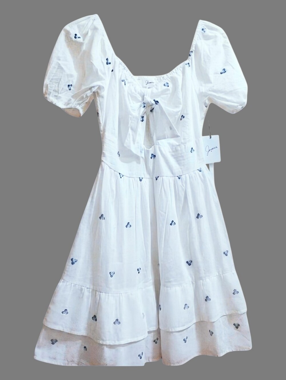 NEW Japna Cotton Tiered White  Dress